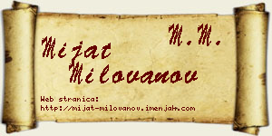 Mijat Milovanov vizit kartica